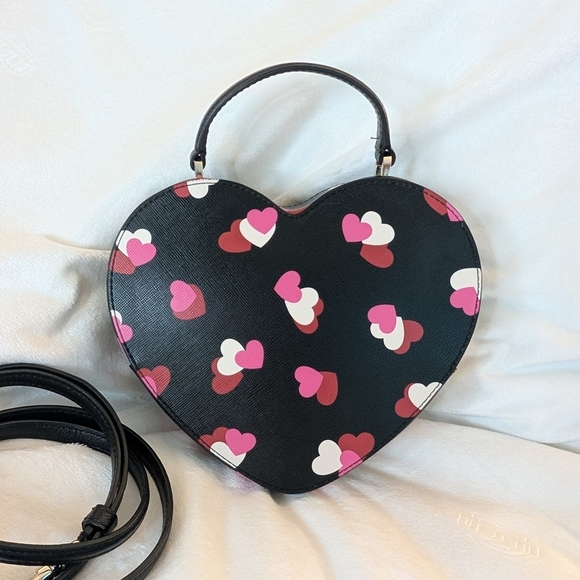 Kate Spade Love Shack Flutter Hearts Crossbody Top Handle Heart Shaped Bag EUC - Picture 5 of 8